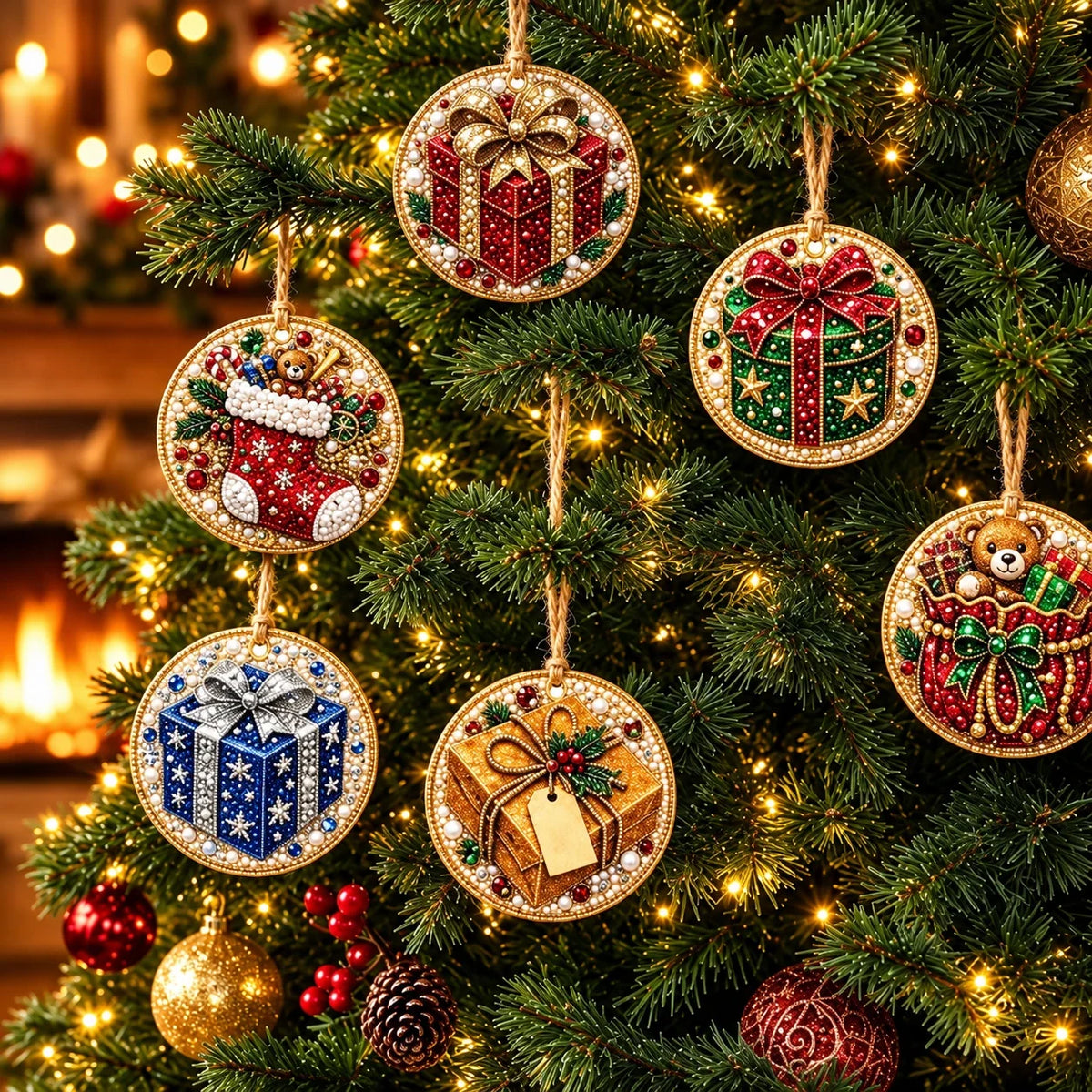 🎄Christmas Wooden Ornaments DIY Diamond Art Kit ✨🎁