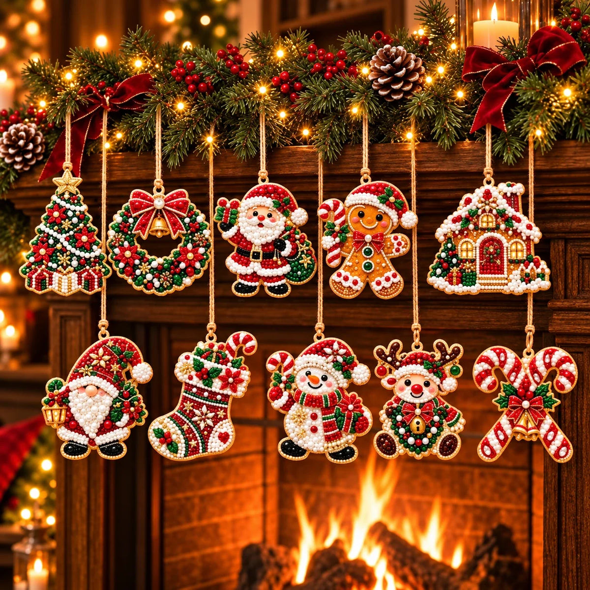 🎄Christmas Wooden Ornaments DIY Diamond Art Kit ✨🎁