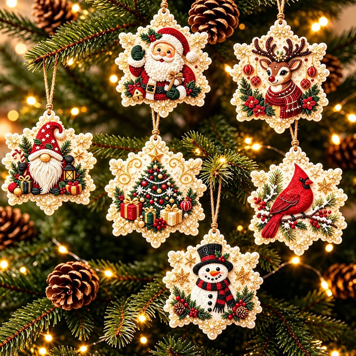 🎄Christmas Wooden Ornaments DIY Diamond Art Kit ✨🎁