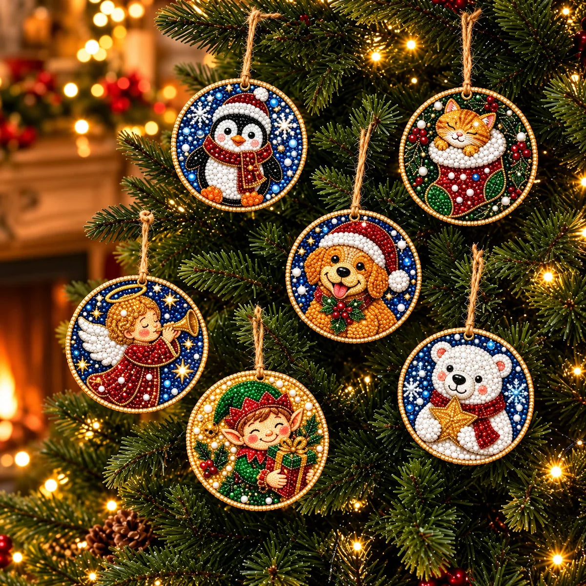 🎄Christmas Wooden Ornaments DIY Diamond Art Kit ✨🎁