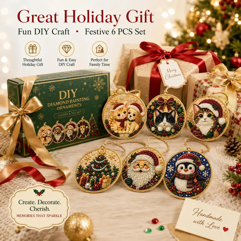 🎄Christmas Wooden Ornaments DIY Diamond Art Kit ✨🎁