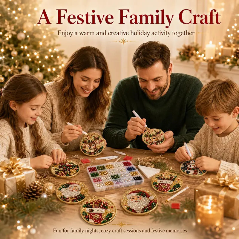 🎄Christmas Wooden Ornaments DIY Diamond Art Kit ✨🎁