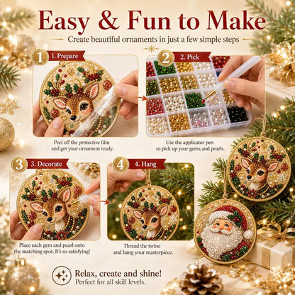 🎄Christmas Wooden Ornaments DIY Diamond Art Kit ✨🎁