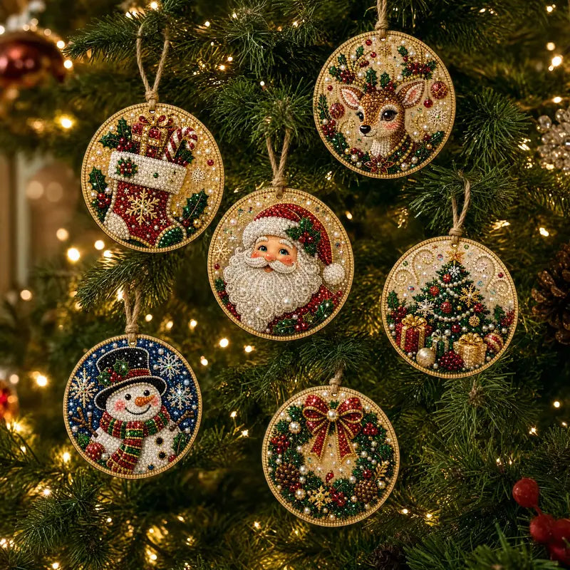 🎄Christmas Wooden Ornaments DIY Diamond Art Kit ✨🎁